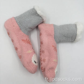 Chaussettes de bottes en microfibre rose